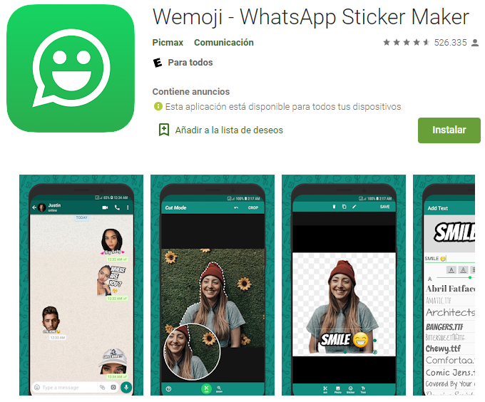 aplicaciones de stickers divertidos para whatsApp